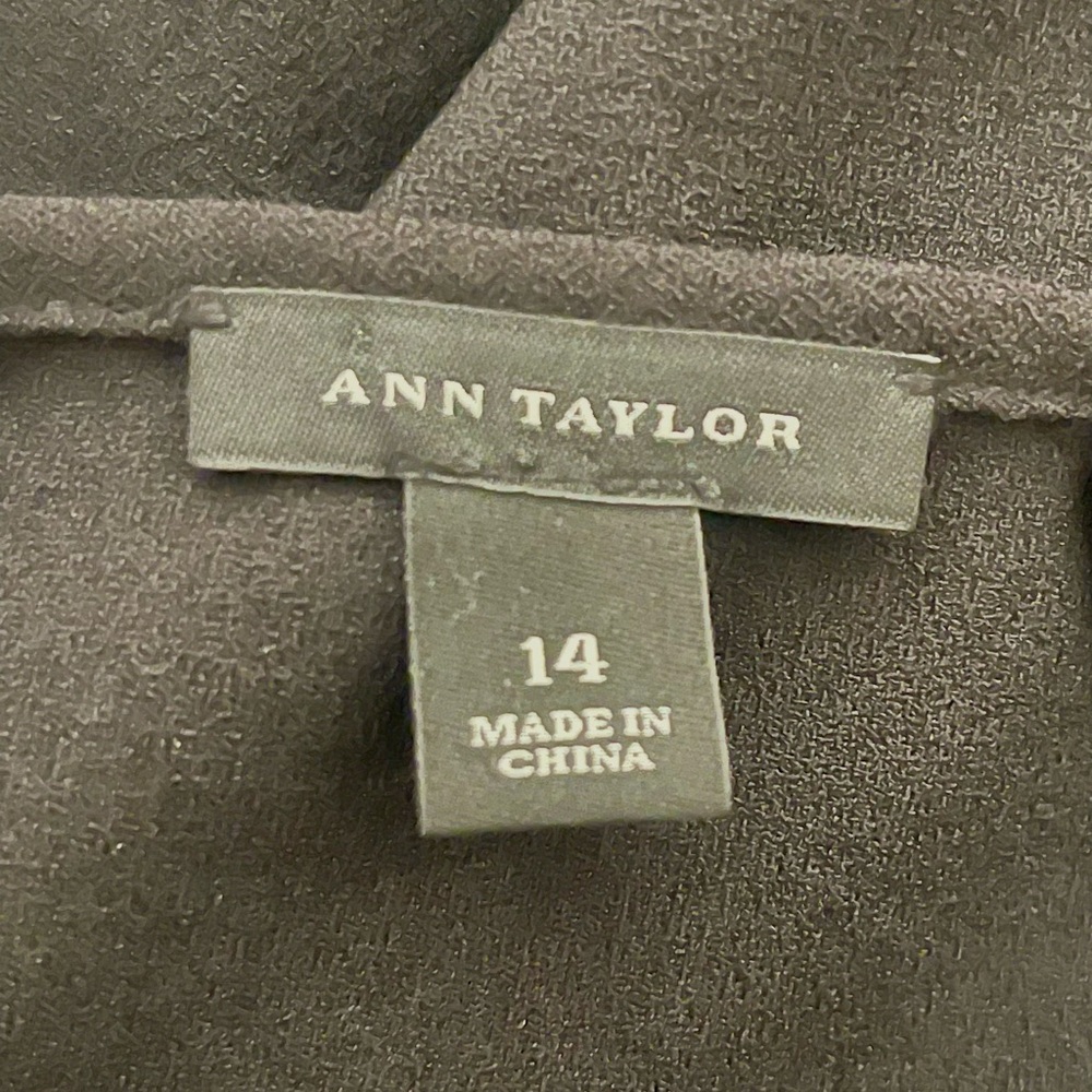 Ann Taylor Black Sheer Polka Dot Blouse size 14 - Picture 6 of 6